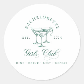 Meisjesclub voor vrijgezellenfeest Ronde Sticker