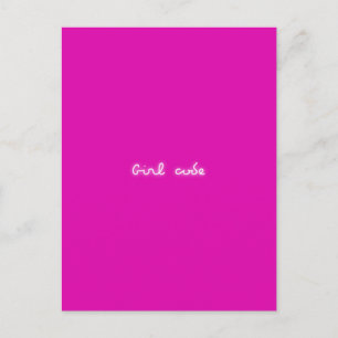 Meisjescode   Modern Neon Hot Pink Girl Power Briefkaart