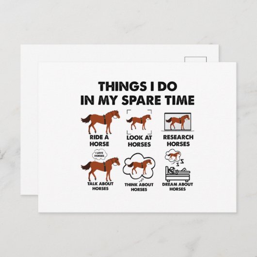 Meisjesdingen die ik doe in mijn vrije tijd Grappi Briefkaart (Voorkant / Achterkant)