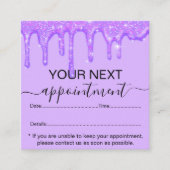 Meisjesdripend Paars Glitter-benoeming Afsprakenkaartje (Voorkant)