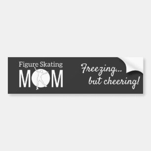 Meisjesfiguurskater Mam zwart-wit Bumpersticker
