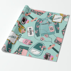 Meisjesfitnesspatroon Cadeaupapier