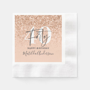 Meisjesglitter gladde moderne 40e verjaardag servet