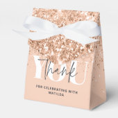 Meisjesglitter sparkle moderne 21e verjaardag bedankdoosjes (Voorkant Zijde)