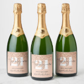 Meisjesglitter sparkle moderne 21e verjaardag sparkling wijnetiket (Flessen)