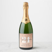 Meisjesglitter sparkle moderne 21e verjaardag sparkling wijnetiket (Voorkant)