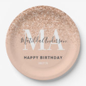 Meisjesglitter sparren moderne roze verjaardagsfee papieren bordje (Voorkant)