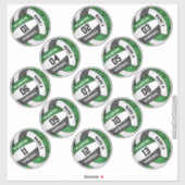 meisjesgroene zwarte volleybalspelernamen 13 sticker (Vel)