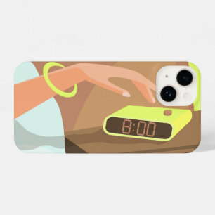 Meisjeshand die de alarmklok aandrukt iPhone 14 hoesje