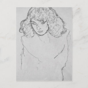 Meisjeshoofd van Gustav Klimt Briefkaart
