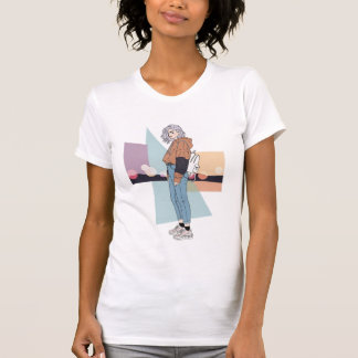 Meisjesillustratie Esthetisch T-shirt