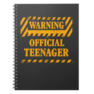 Meisjesjongen 13th Birthday Warning Officiële tien Notitieboek
