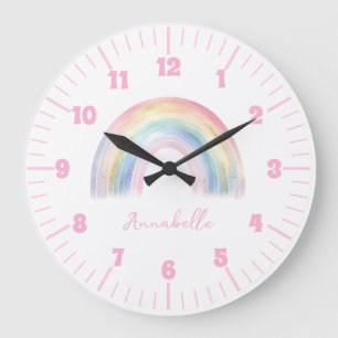 Meisjeskamer Cute Boho Regenboog Grote Klok