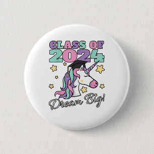 Meisjesklas van 2024 Magische Eenhoorn Afstudeermu Ronde Button 5,7 Cm