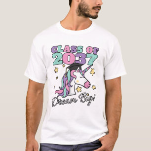 Meisjesklas van 2037 Magische Eenhoorn Afstudeermu T-shirt