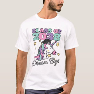 Meisjesklas van 2038 Magische Eenhoorn Afstudeerho T-shirt