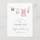 Meisjeskleren Waterverf Minimalistische Baby Showe Briefkaart (Voorkant)