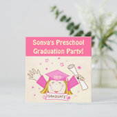 Meisjeskleuterschool / Kindergarten Graduation Par Kaart (Staand voorkant)