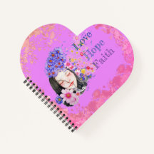 Meisjeskracht-geloof hoop liefde notitieboek