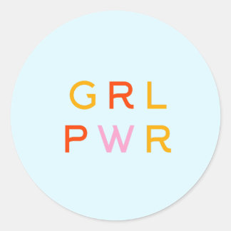 Meisjeskracht | GRL PWR | Modern feminist | Minima Ronde Sticker