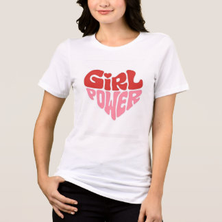 Meisjeskracht Hart Feministische T-Shirt Rood Roze
