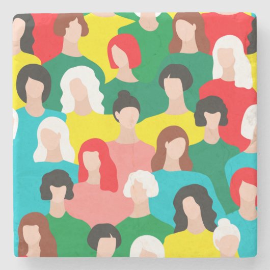 Meisjeskracht Stenen Onderzetter (Voorkant)