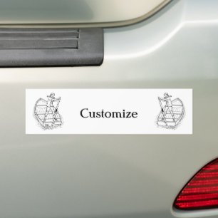 Meisjeskrachtsculpboat Thunder_Cove Bumpersticker