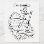 Meisjeskrachtsculpboat Thunder_Cove Wijn Etiket (Enkel label)