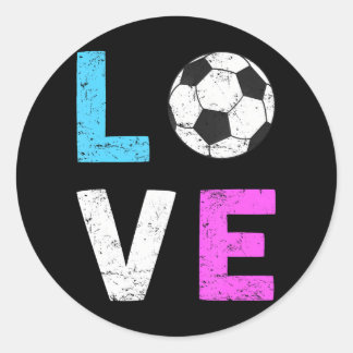 Meisjesliefhebber ik hou van voetbalsport ronde sticker