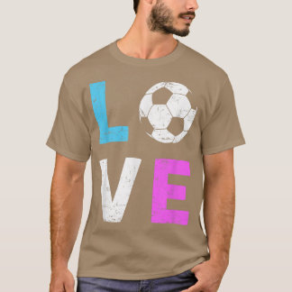 Meisjesliefhebber ik hou van voetbalsport t-shirt