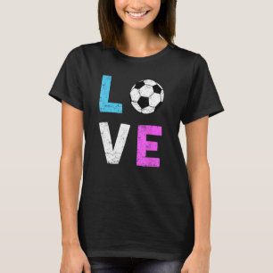Meisjesliefhebber ik hou van voetbalsport t-shirt