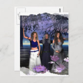 Meisjesmoeder, moeder en troon briefkaart (Voorkant / Achterkant)