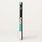 Meisjesmonogram genaamd Turquoise Black White Dama Case-Mate iPhone Case (Achterkant/links)