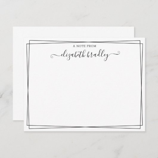 Meisjesmonogram Handtekening Manuscript van het bu Bedankkaart (Voorkant / Achterkant)