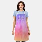 Meisjesmonogram Naam Roze Paars Schort (Gedragen)