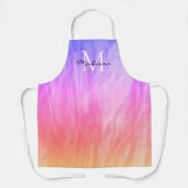 Meisjesmonogram Naam Roze Paars Schort (Voorkant)