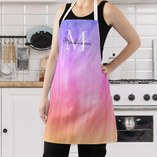 Meisjesmonogram Naam Roze Paars Schort