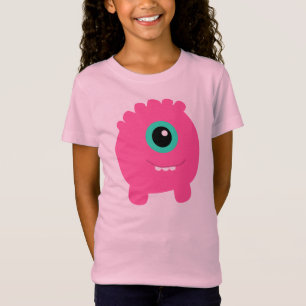 Meisjesmonster voor Fun & Cute Pink T-shirt