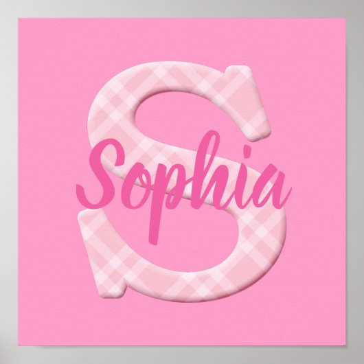 Meisjesnaam Aangepaste aanlegbrief S Poster (Voorkant)