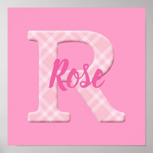 Meisjesnaam Aangepaste aanpasbare letter R Poster (Voorkant)
