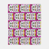 Meisjesnaam Aria, Whimsical Flower and Music Fleece Deken (Voorkant)