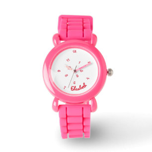 Meisjesnaam Cool Cute Funny Jumked Hours Pink Kind Horloge