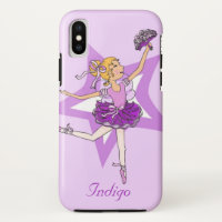 Meisjesnaam danst ballerina blonde paarse hoesje