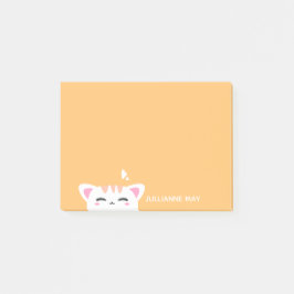 Meisjesnaam Pastel Yellow Cute Kat Post-it® Notes