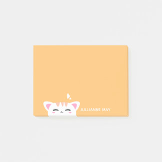 Meisjesnaam Pastel Yellow Cute Kat Post-it® Notes