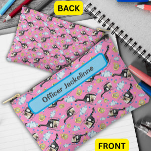 Meisjesnaam Politie Helikopter K9 Print Naai Zak Etui