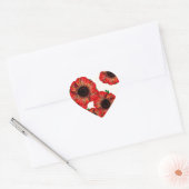 Meisjesnaam Poppy, rood papaverpatroon Kunst met L Hart Sticker (Envelop)