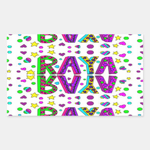 Meisjesnaam Raya met sterren en harten Rechthoekige Sticker