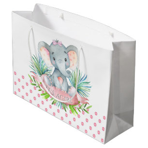 Meisjesolifant Baby Shower Groot Cadeauzakje