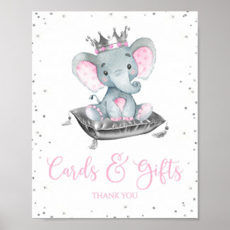Meisjesolifant babyshower cadeau tafelbordjes poster
